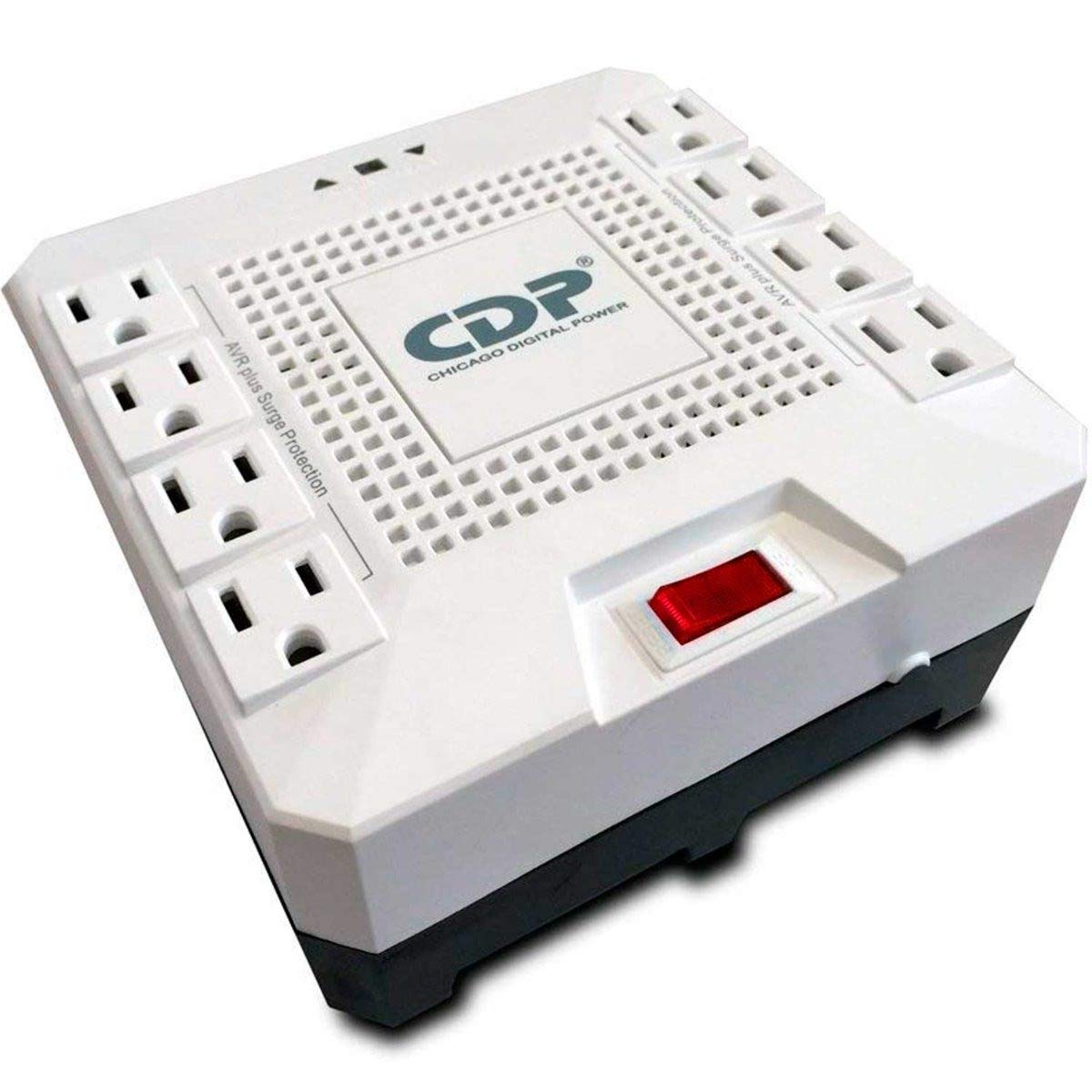 CDP AVRPRO1808 Regulador 1800Va/1Pc000W, 8 Contactos, Protector RJ-45 y RJ-11 Supresor de Picos, Negro