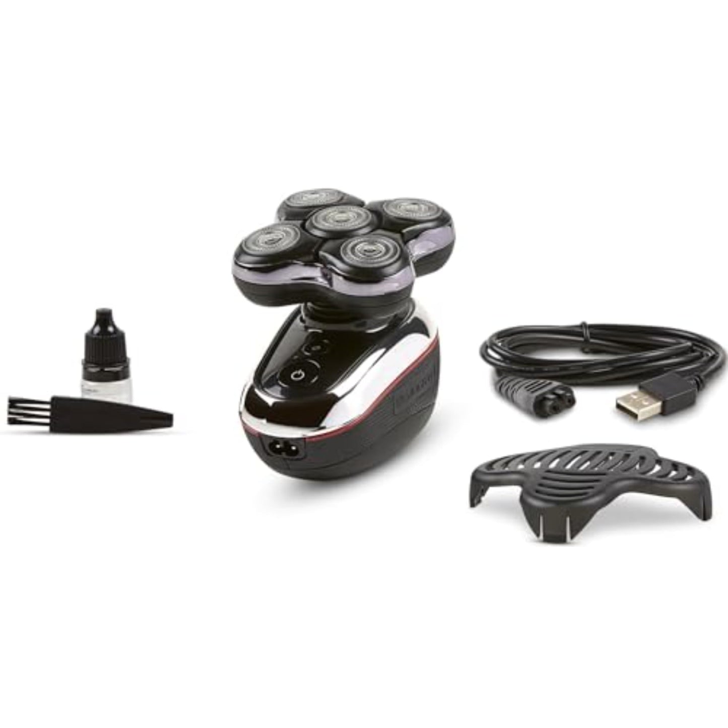 Remington Balder Boss XR7120 - Afeitadora eléctrica impermeable para hombres calvos con 5 cabezales de doble pista, cabezal flexible 360 y recortadora emergente, afeitado húmedo y seco, 60 minutos de