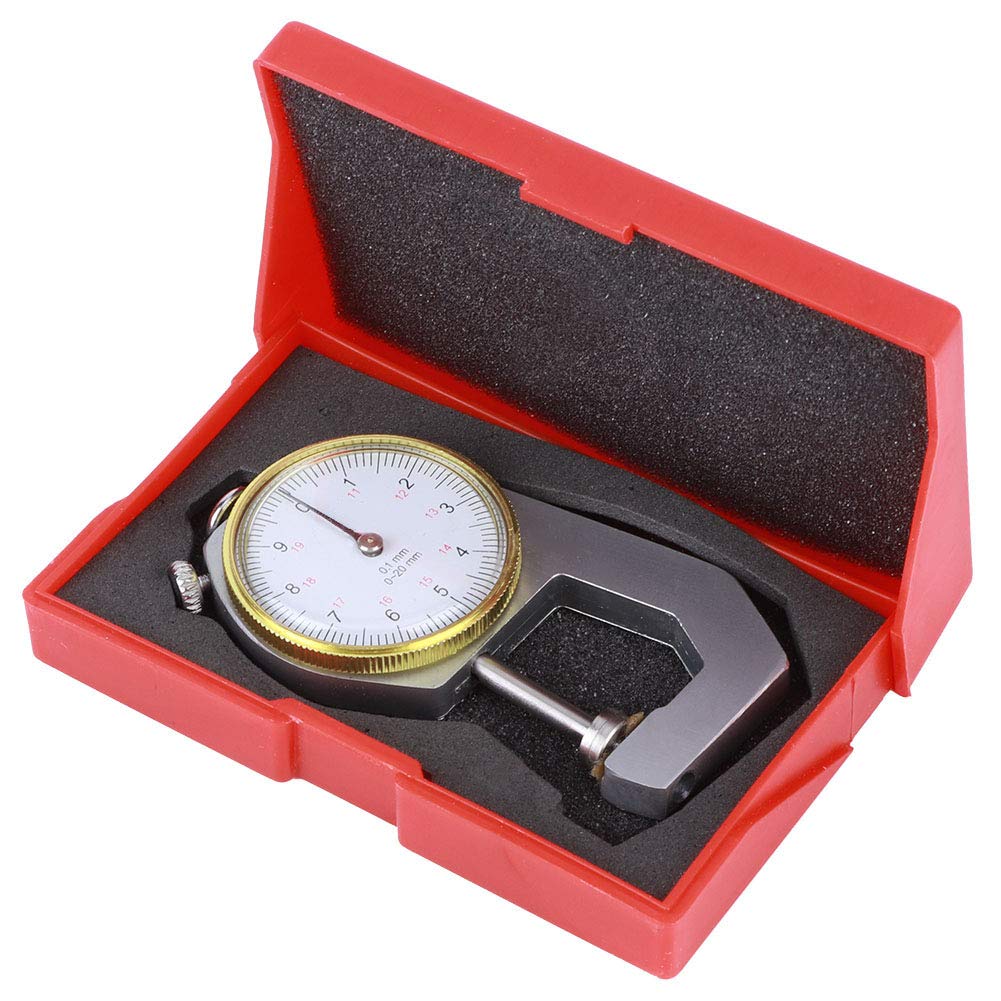 Medidor de Espesor Portátil Indicador de Esfera Redonda para Joyería Plata 0-20mm