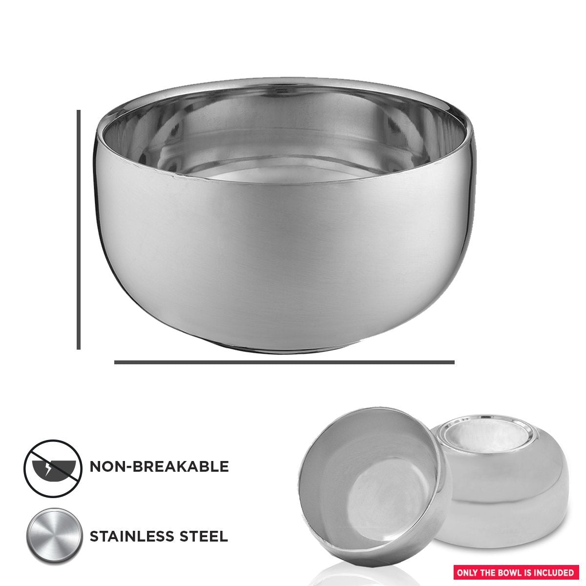 Perfecto Stainless Steel Shaving Bowl | Durable Metal Mug For Shaving Soap & Cream | Perfect Addition To Your Wet Shaving Kit | Double Layer Smooth Shave Unbreakable Mug With Heat Insulation