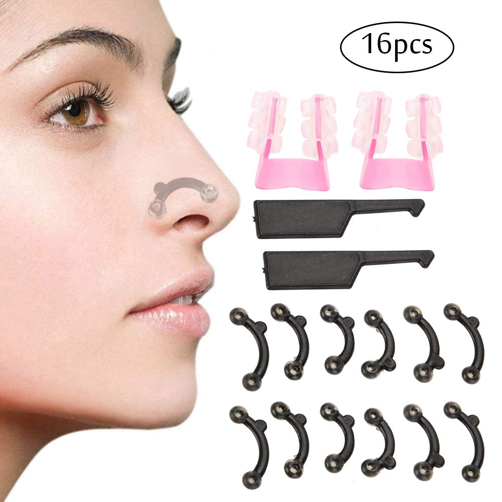 16pcs Nose Up Clip Nose Shaper 3D, Kit de Belleza alisadora Fashion para Nose, Nariz Levante Corrector de Plástico Herramientas de Belleza 3 tamaños