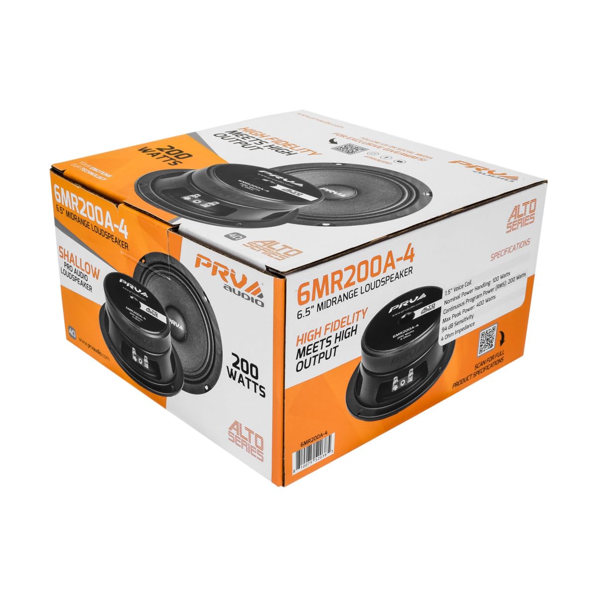 Altavoz PRV AUDIO 6.5 Pulgadas 200 Vatios de Rango Medio Compacto para Coche