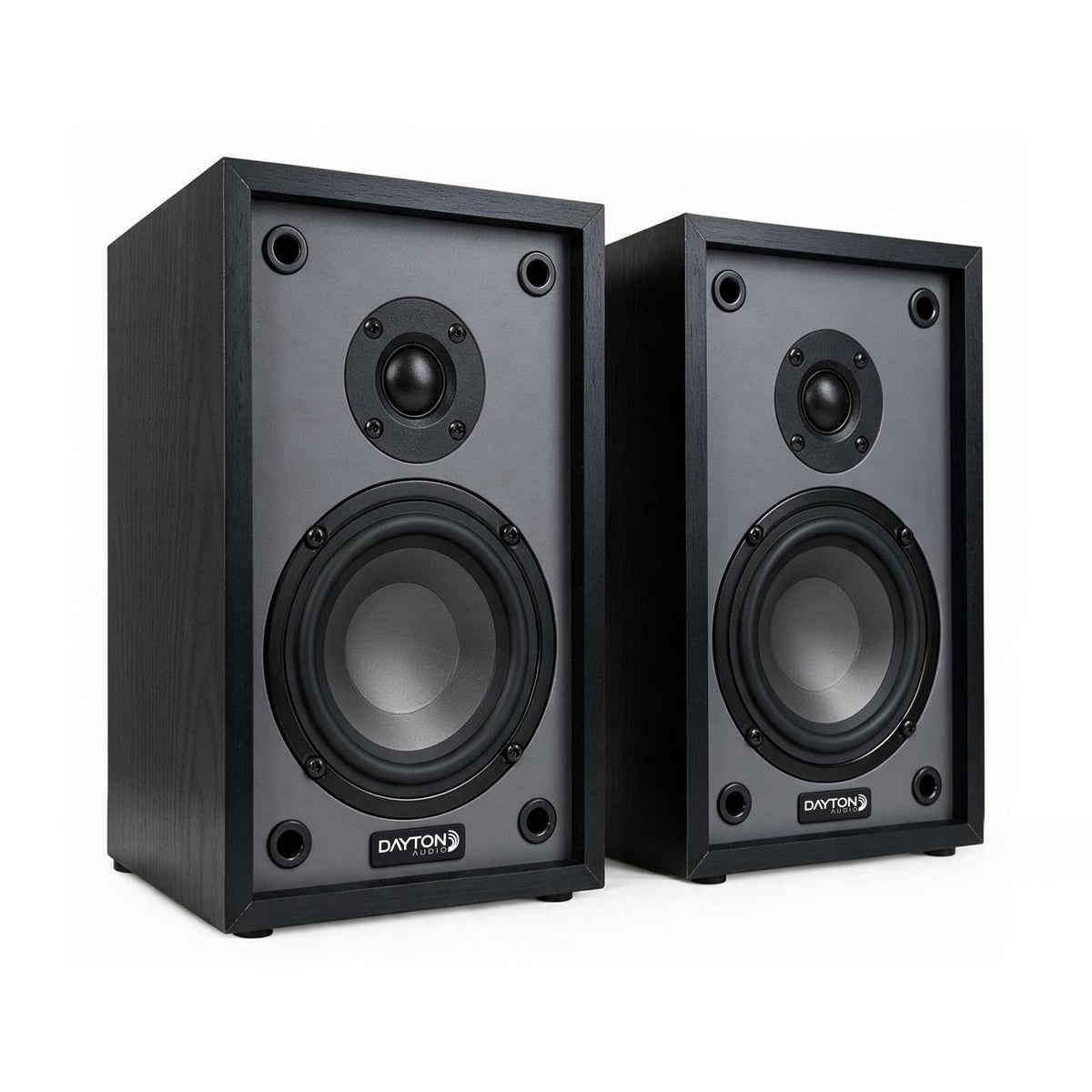 Altavoces de Estantería Dayton Audio Negro Woofer 4" y Tweeter 1" Pasivo 2 Vías 30W RMS para Música y TV