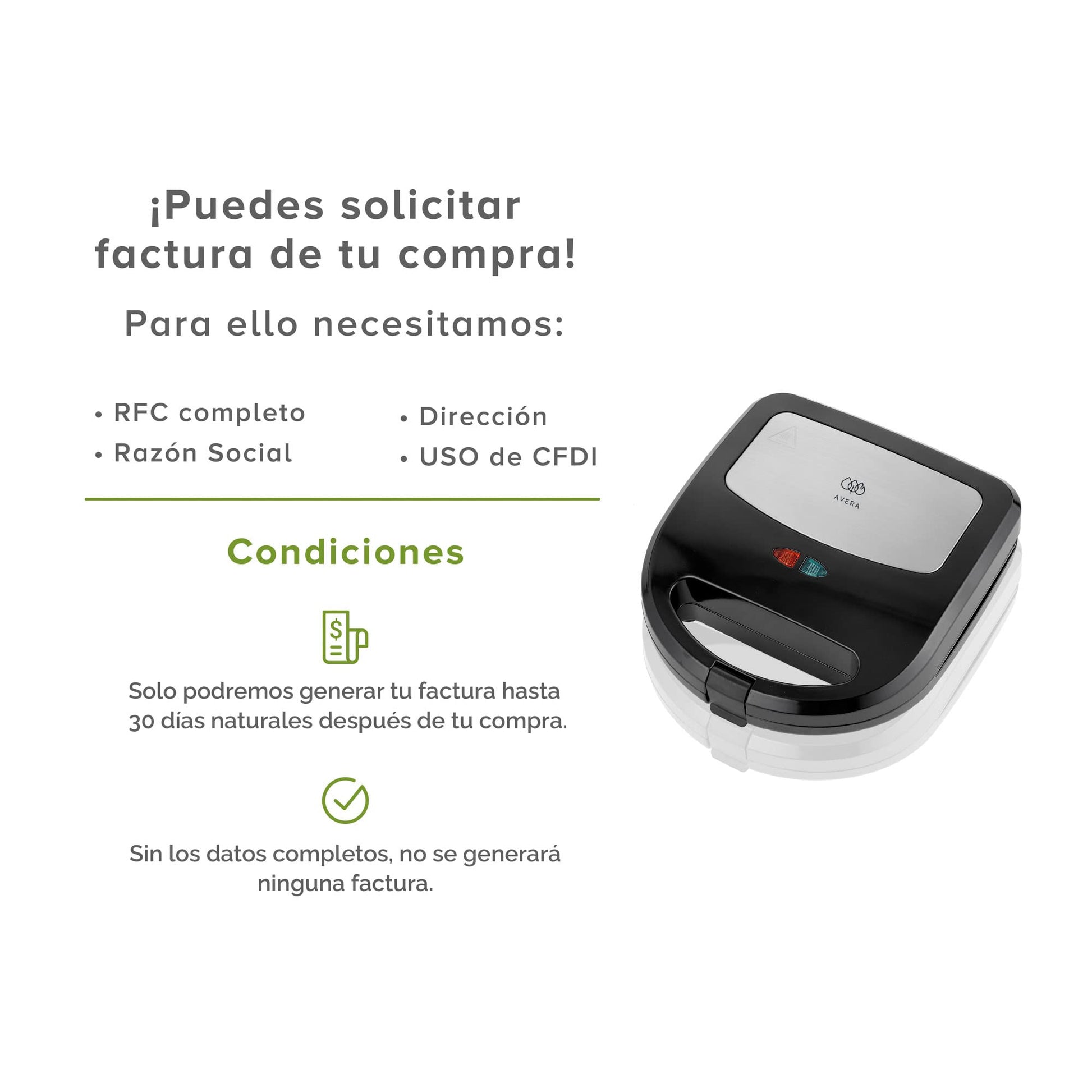 AVERA Sandwichera 5 en 1 (Incluye Placas para Waffles, Hot Cakes, Parrilla Panini Sandwich y Donitas), Sandwichera Electrica, Sanwichera | Color Negro | SW01
