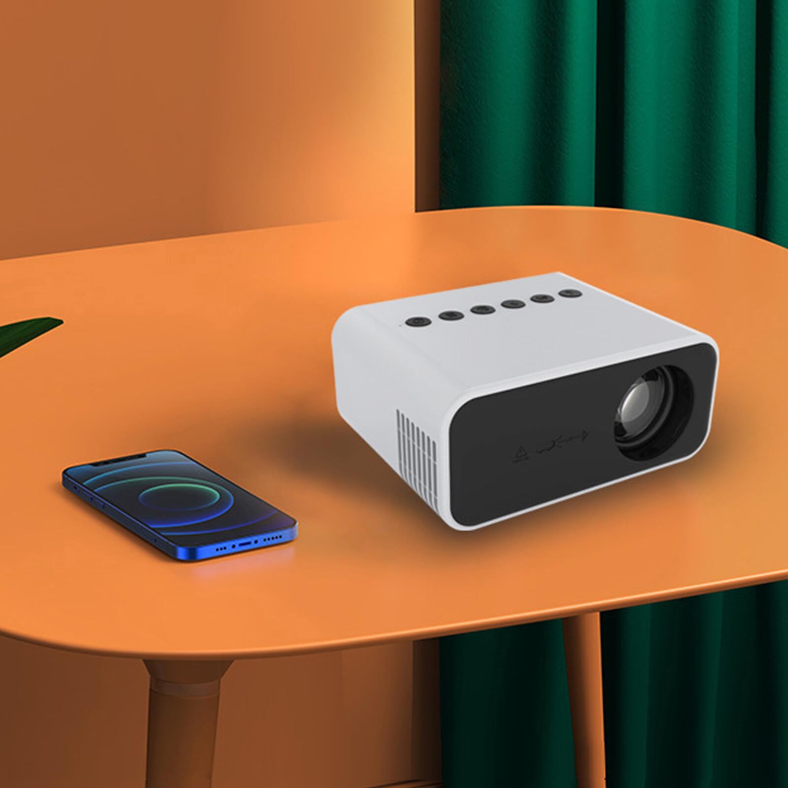 FAMKIT Mini Proyector Pokect Altavoz Incorporado Control Remoto Incluido para La Escuela Y La Oficina en Casa
