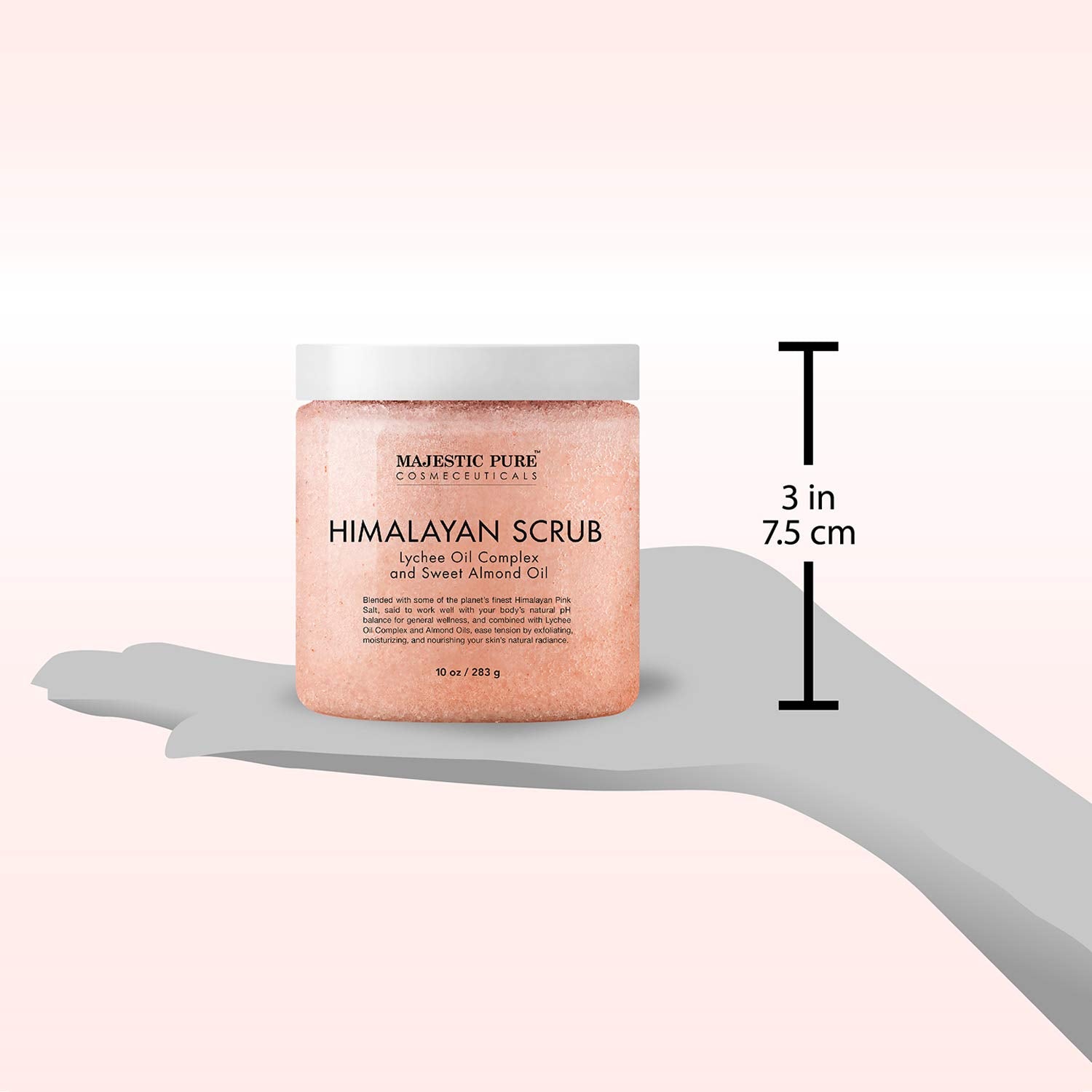 MAJESTIC PURE Majestic - Exfoliante corporal de sal del Himalaya pura con aceite esencial de lichi, exfoliante natural para exfoliar e hidratar la piel, Paquete de 2, 10 Ounce (Pack of 2)