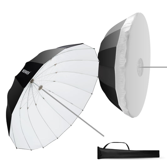 NEEWER 51"/130cm Paraguas Reflectante Parabólico Fotografía con Interior Blanco,Iluminación Suave con Difusor Cubierta,Bolsa,Plegar Rápido para Cámara Foto Estudio Video Luz Tomas Monoluz Flash, NS2U