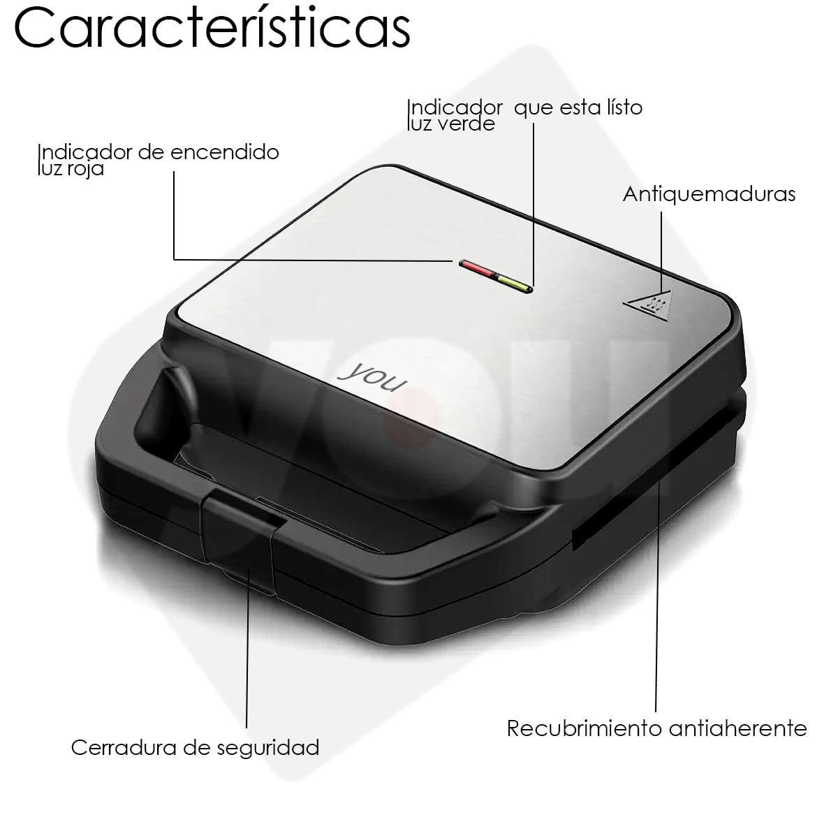 Juego de Planchas YOU 6 en 1 con Parrilla y Placa Antiadhesiva Extraíble para Hombre