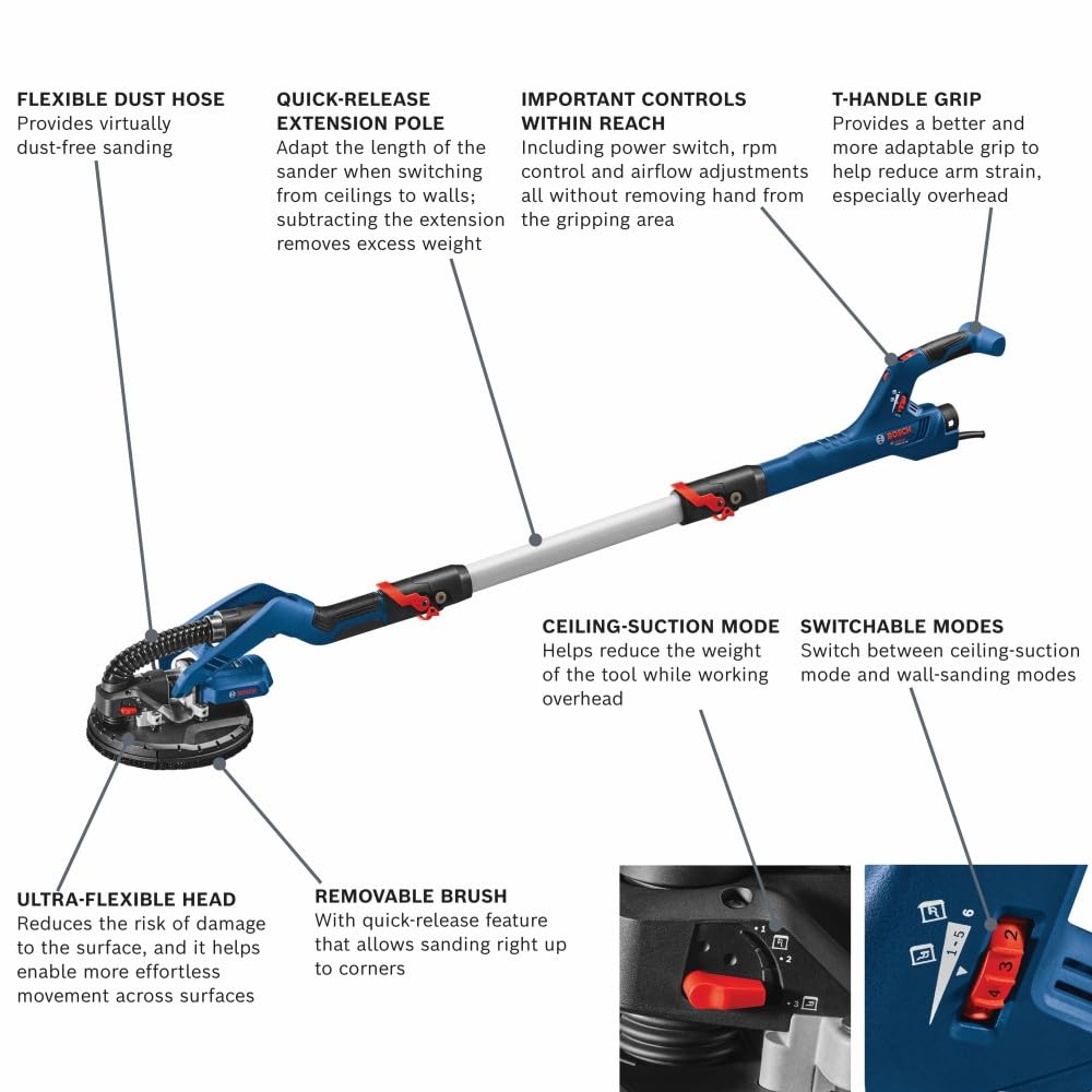 Bosch GTR55-85 9 pulgadas Kit de lijadora de paneles de yeso