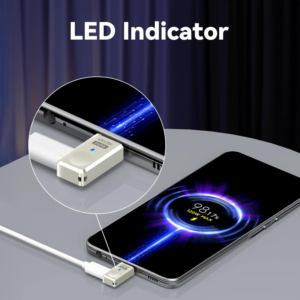 Adaptador Magnético USB Tipo C SHEEAST 40 Gbps Puerto Lateral 240 W 24 Pines para MacBook