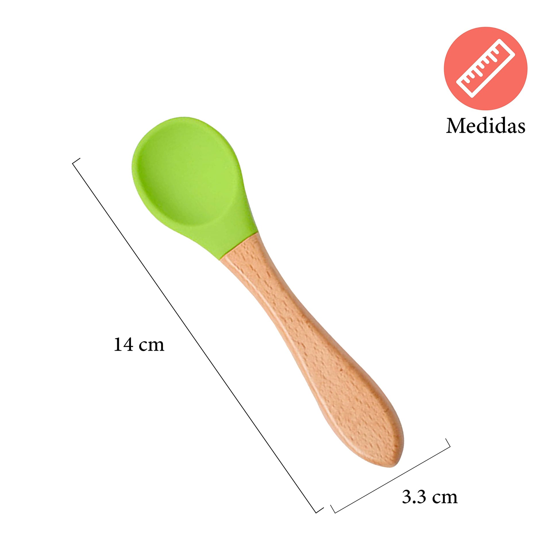 Set de Cucharas para Bebé Seviete Bambu y Silicona Libres de BPA