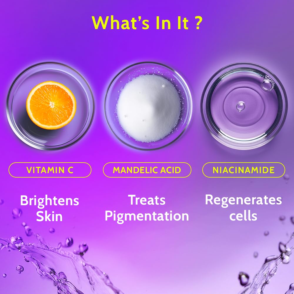 Chemist at Play Brightening & Whitening Roll On Serum For Neck, Knee & Elbow With 6% Vitamin C+ Hyaluronic Acid + AHAs + Niacinamide + Ceramides | Exfoliates, Removes Pigmentation, Brightens Skin & Hydrates Dry Skin | 40ml