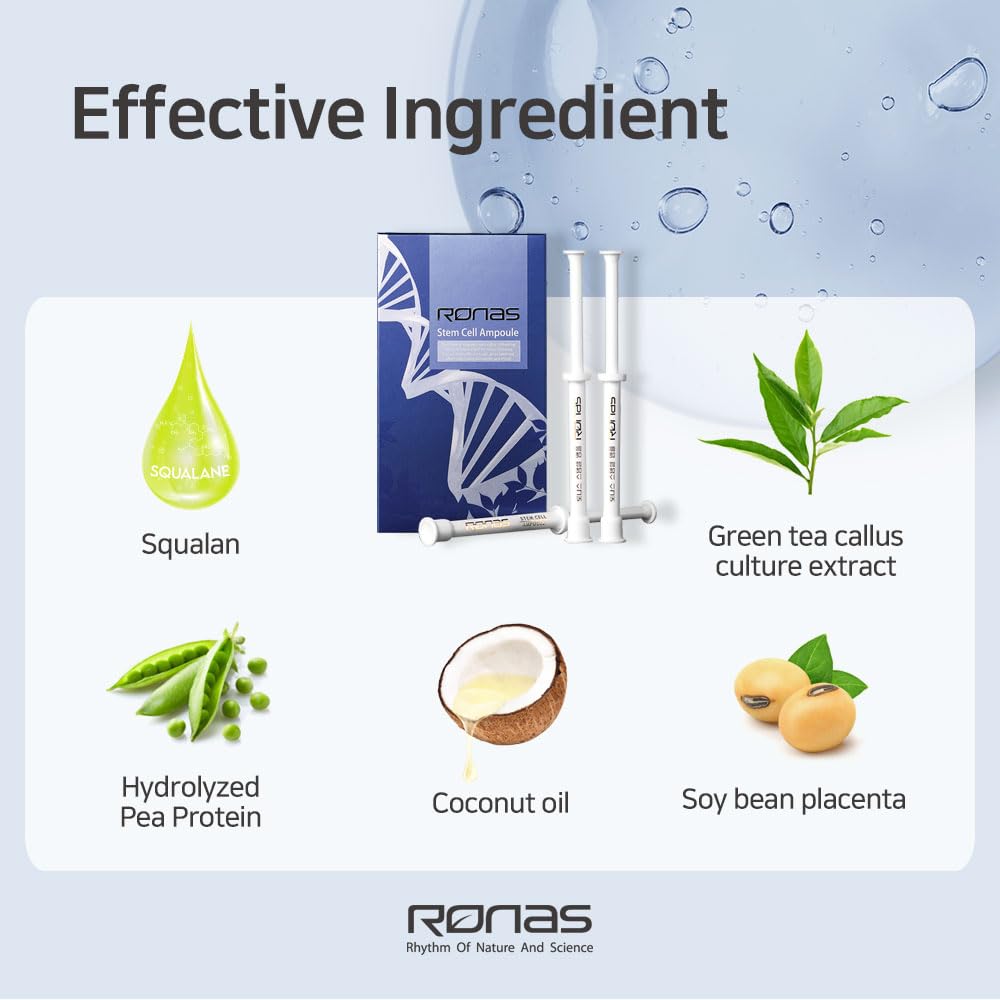 Ronas Stem Cell Ampoule 30ea.Advanced Anti Aging Formula.Dermatologists Approved and Recommended as Best Anti Aging Solution.Plant Stem Cells Rejuvenate your Skin.Korean Esthetician's