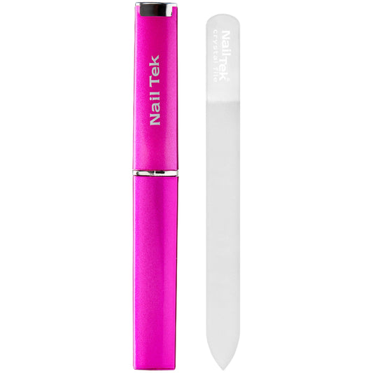 Nail Tek Lima de Cristal de Alta Calidad de 5 Pulgadas Reusable Desinfectable Portátil