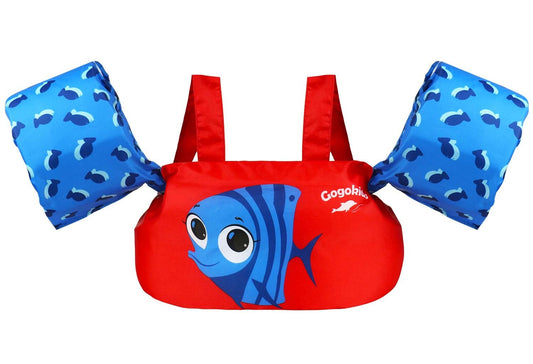 Gogokids Chaleco de natación para niños, flotadores para niñas y niños de 9-13-18-23 kg, flotadores de alberca con alas de Agua y Correa de Hombro para niños de 2-6 años
