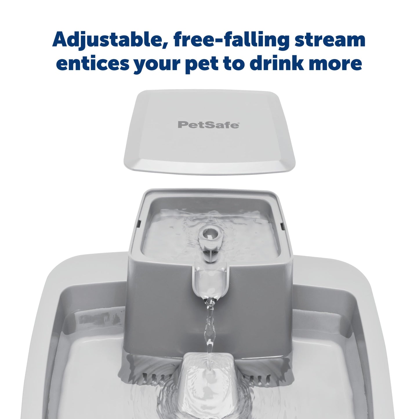 Fuente de Agua PetSafe Drinkwell Azul 1 Galón con Diseño Fácil de Limpiar y Filtro Incluido para Perros y Gatos Medianos