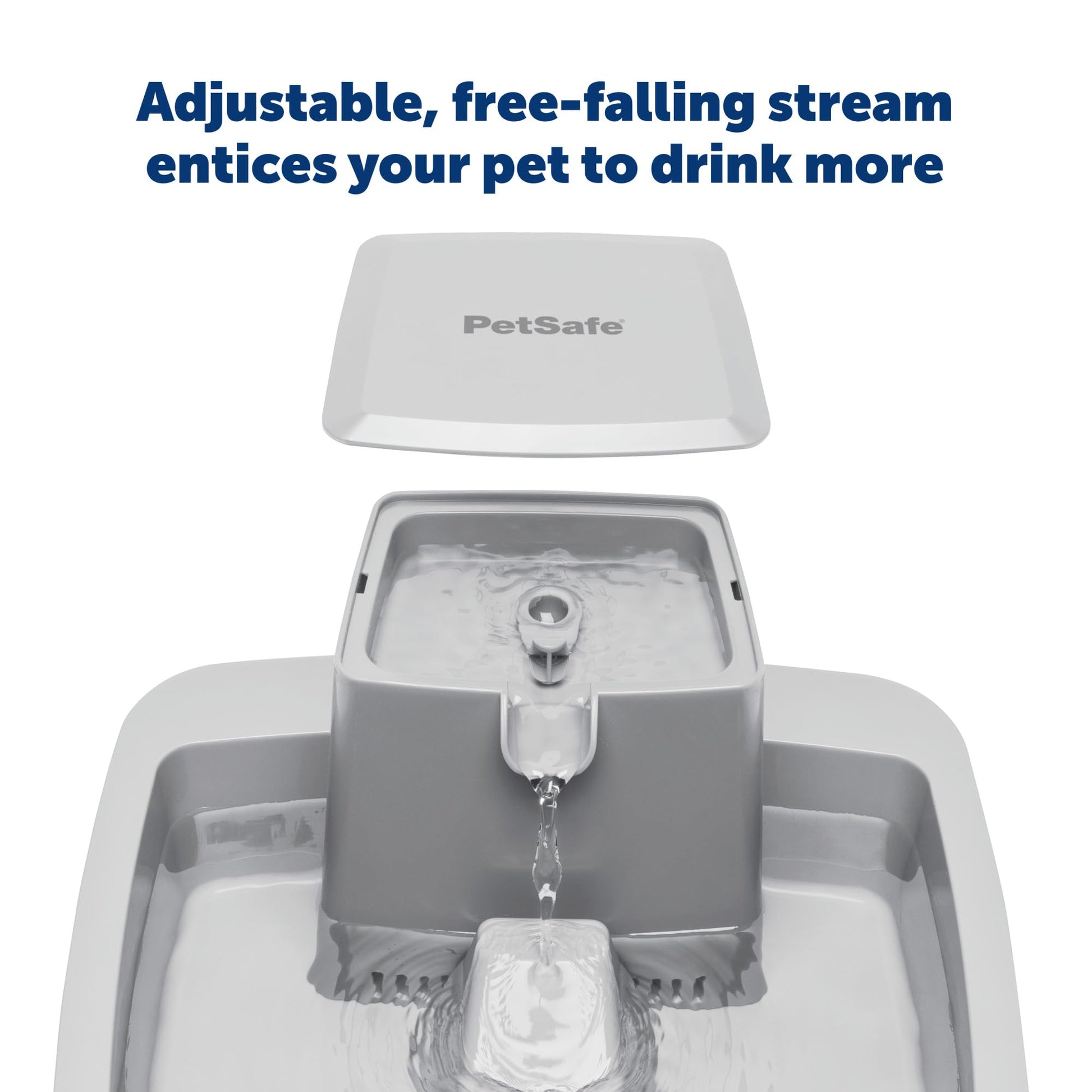 Fuente de Agua PetSafe Drinkwell Azul 1 Galón con Diseño Fácil de Limpiar y Filtro Incluido para Perros y Gatos Medianos