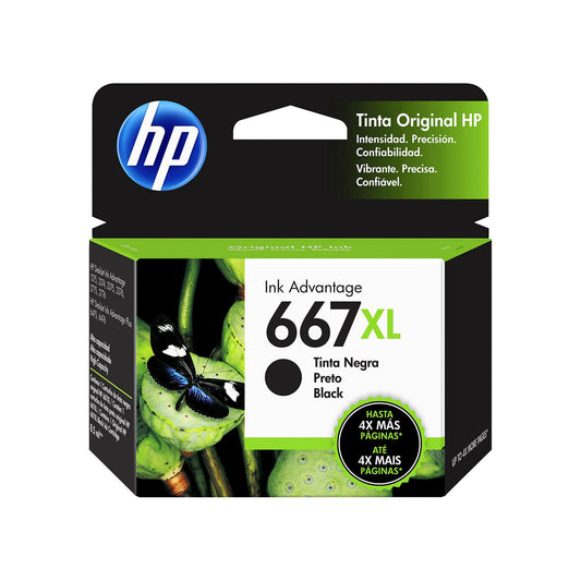 Cartucho de Tinta HP Negro 667XL Original para Impresoras DeskJet Ink Advantage