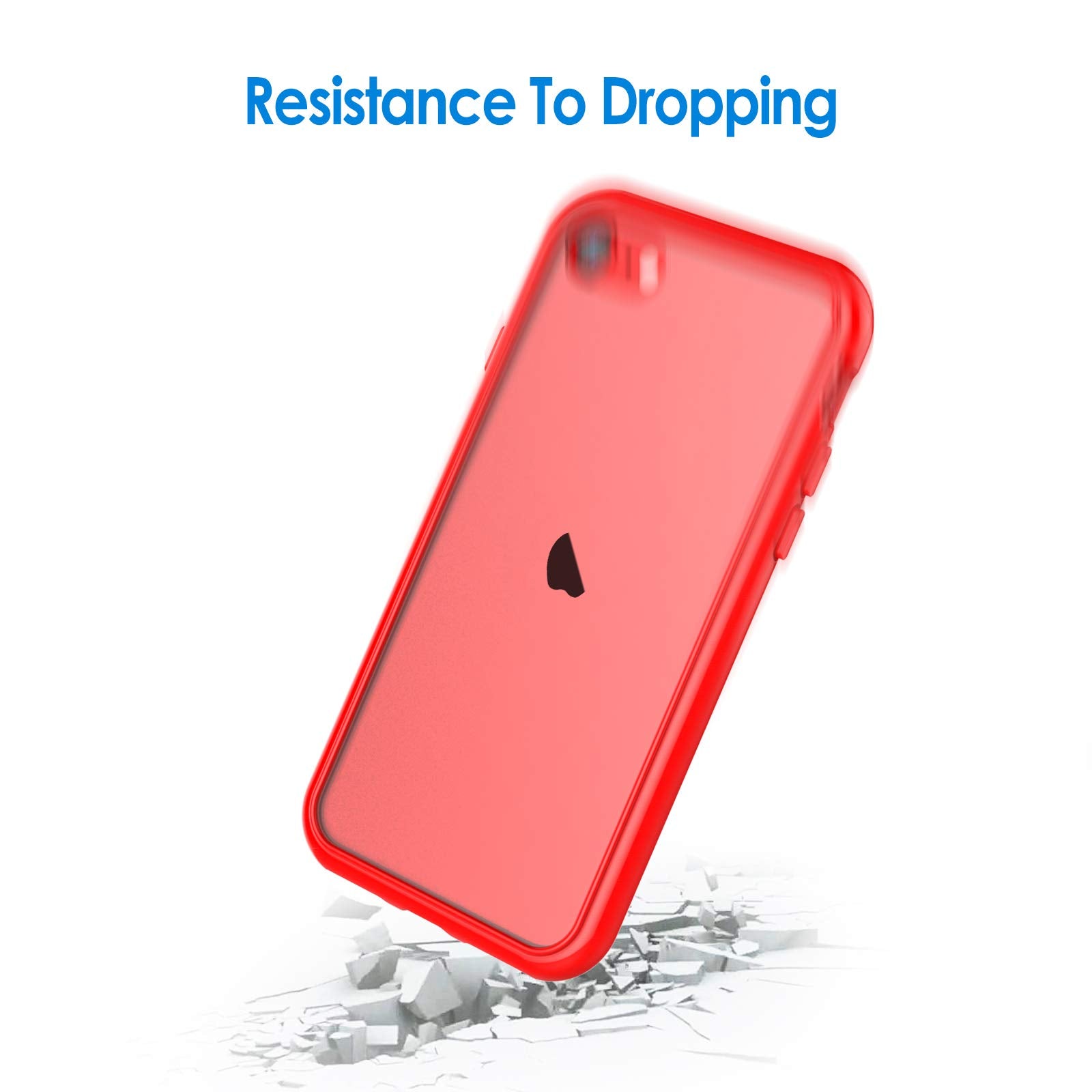 JETech Funda para iPhone SE 3/2 (Modelo 2022/2020), iPhone 8 iPhone 7, Anti-Amarillo Anti-Choques y Anti-Arañazos (Rojo)