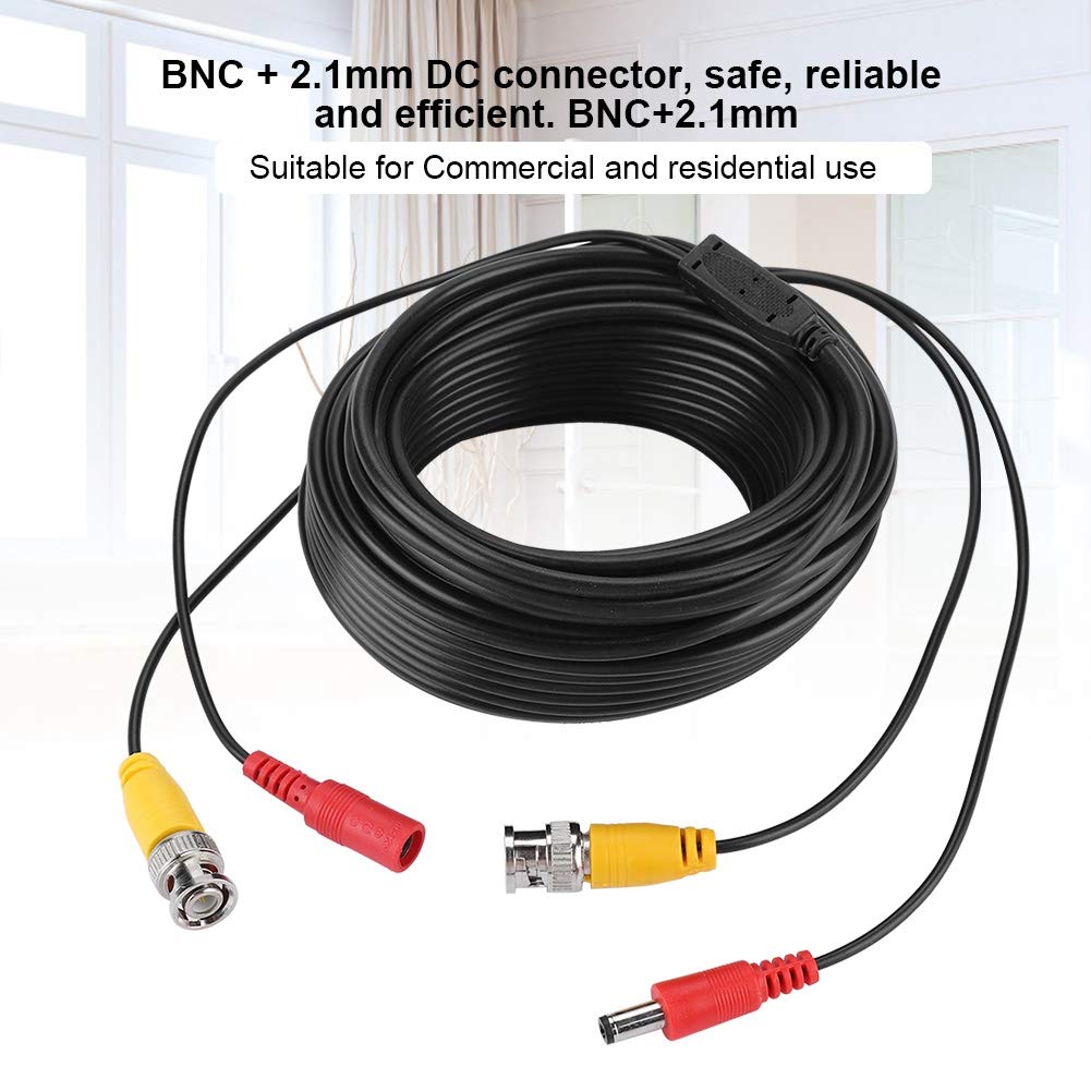 Cable de Alimentación de Video BNC, para de Monitoreo de Cámaras de Vigilancia Por CCTV DVR, Cables Bnc Todo en, Conector de 2.1mm DC (5m, 10m, 15m, 20m)(20m)