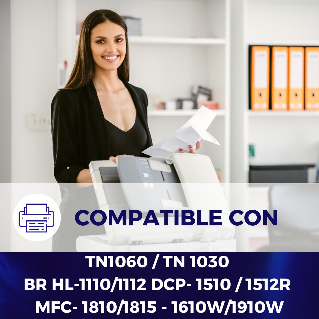 BOP BEAUTIFUL OPTICAL PRINT Pieza Cartucho de tóner Compatible de Repuesto para Brother TN1060 1060 TN-1060 Alto Rendimiento,1500 páginas, Negro