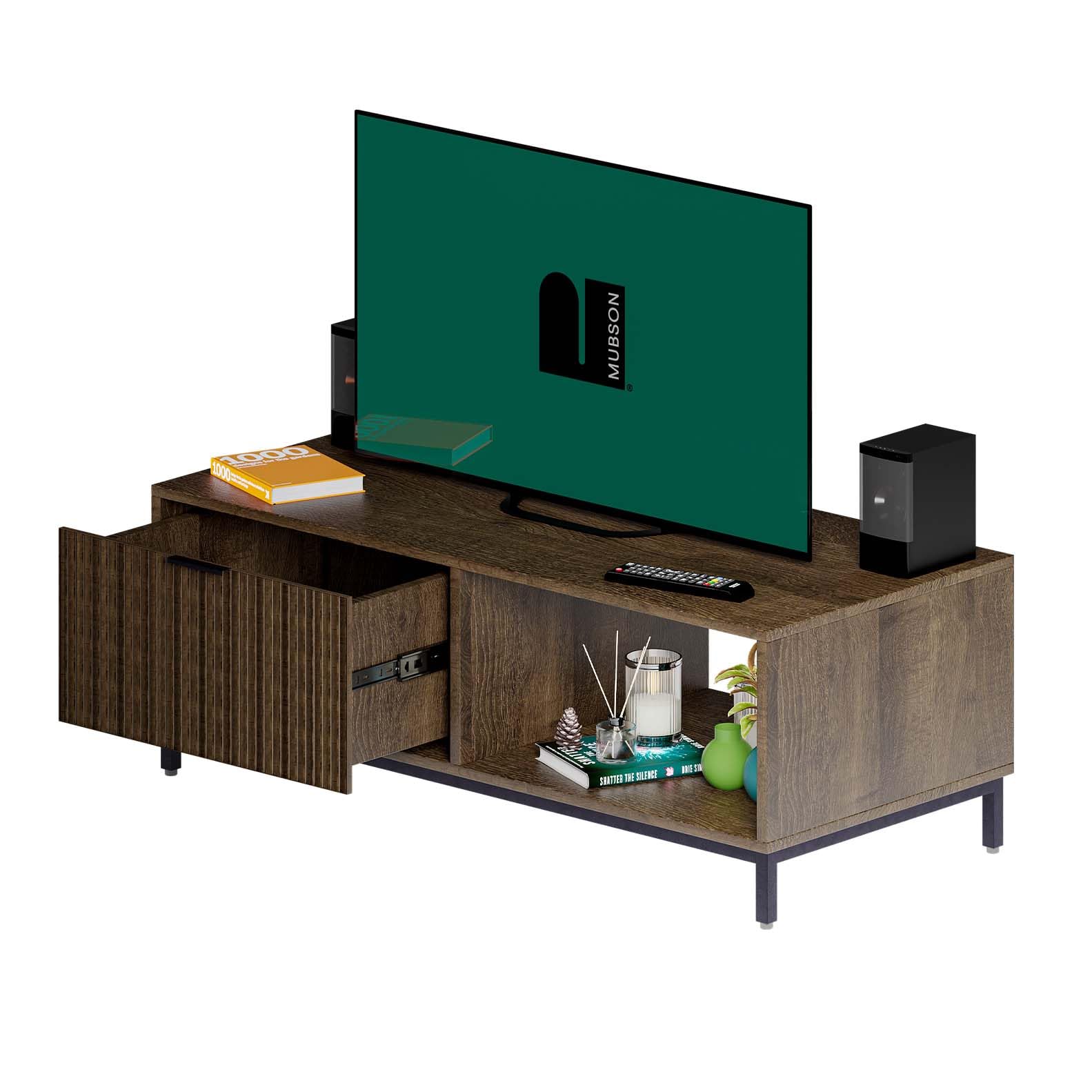 Mueble para TV MUBSON Niza Negro con 3 Compartimientos para Consolas