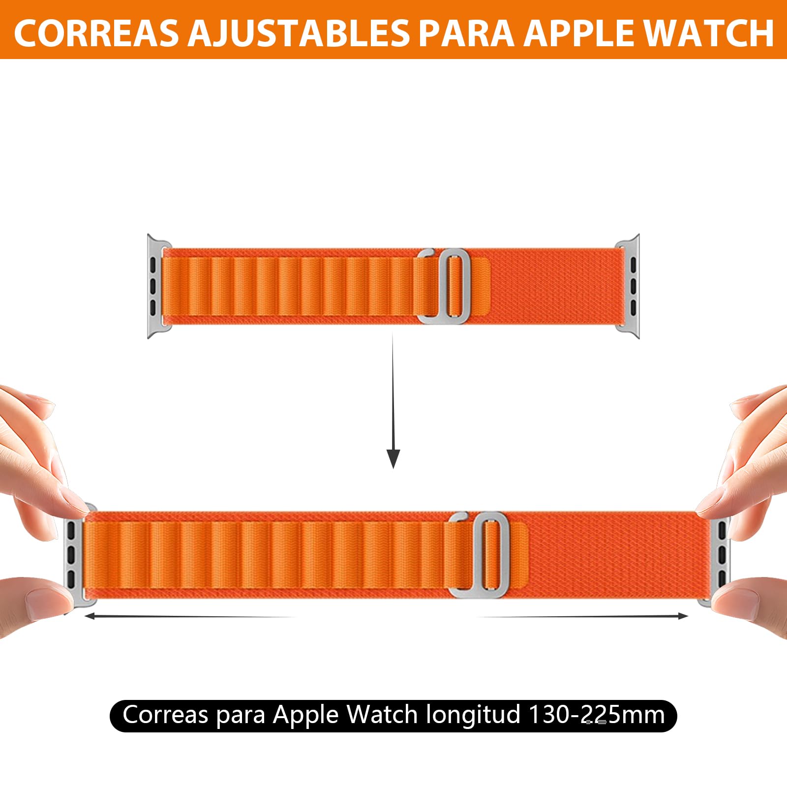 CAVIGLTE Correas para Apple Watch Compatibles con Apple Watch Ultra 42mm 44mm 45mm 49mm, Correas Deportivas Ajustables para IWatch Series 9/8/7/6/5/4/3/2/1/SE