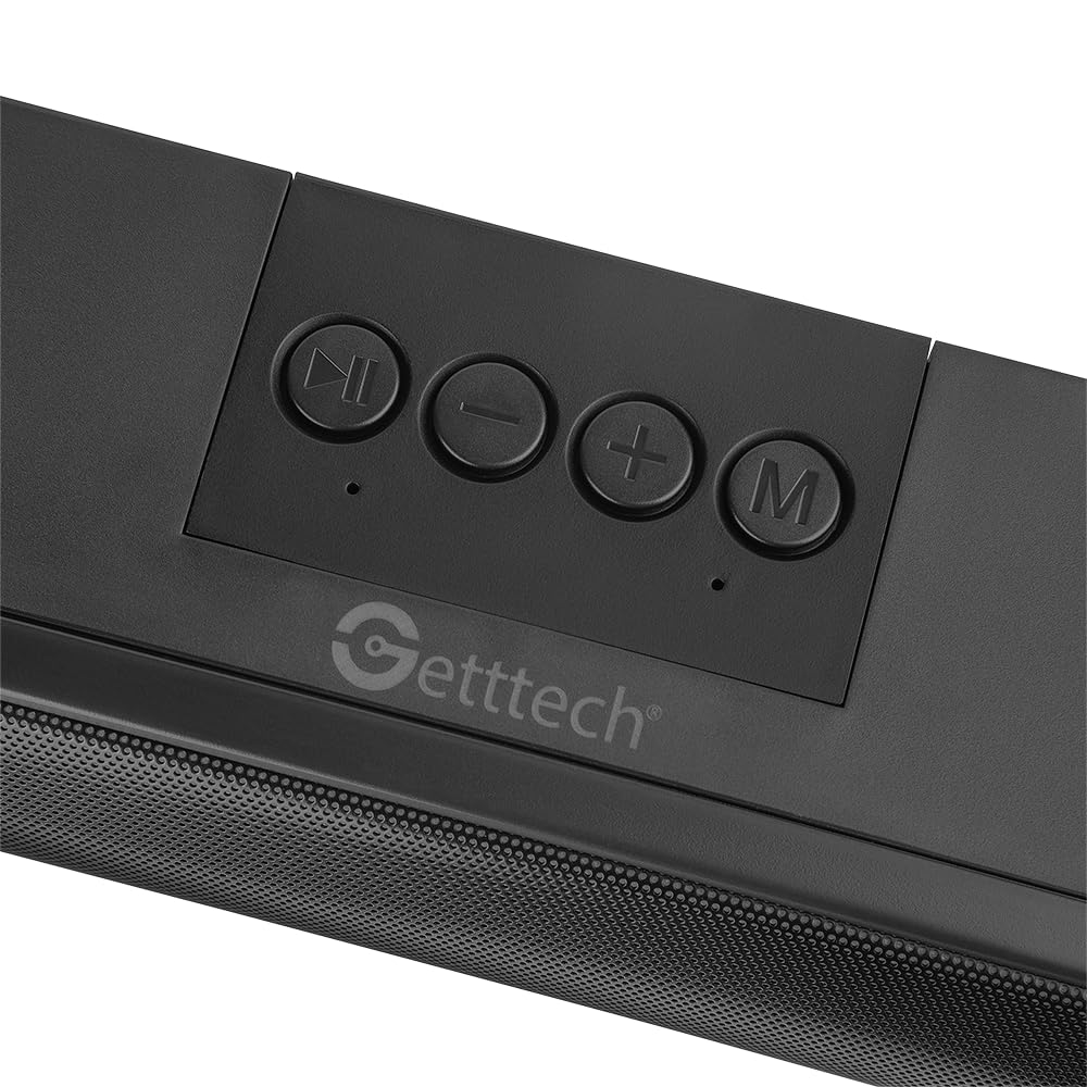 Barra de Sonido Bluetooth 5.0 Inalámbrico Iluminación RGB, micrófono Incorporado, Lector de memorias USB y Micro SD, Plug 3.5 mm Auxiliar, Sound Bar PC/TV/Videojuegos, Manos Libres. 2x3W GUS-MSRBT-01