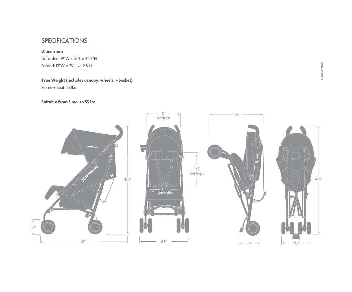 Carriola UPPAbaby G-LUXE Pascal gris