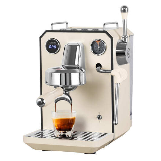 Máquina de café espresso Owl, máquina de café espresso semiautomática profesional de 15 barras con espuma de leche, tanque de agua extraíble de 64 onzas, doble visualización, para capuchino, latte en