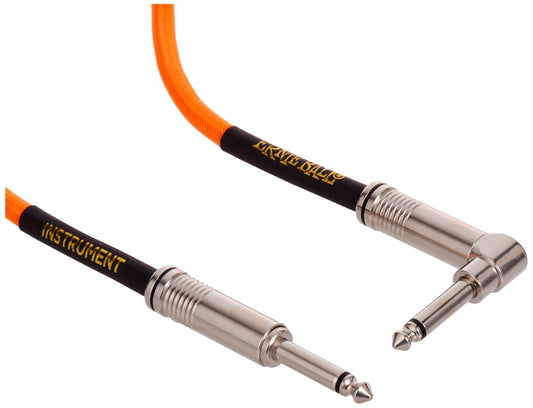 Cable para Instrumentos Ernie Ball Naranja Neón Trenzado Recto/Acodado 3 m