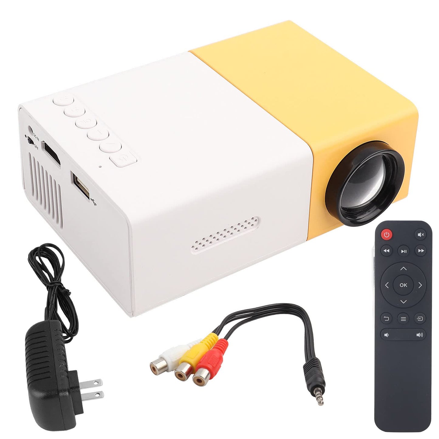Fosa portátil LED HD 1080P Video-Projector, Mini de películas Compatible con Pantalla 1080P y 60 '', lámpara LED de 30.000 Horas de Vida útil, para Reproductor Multimedia de Cine