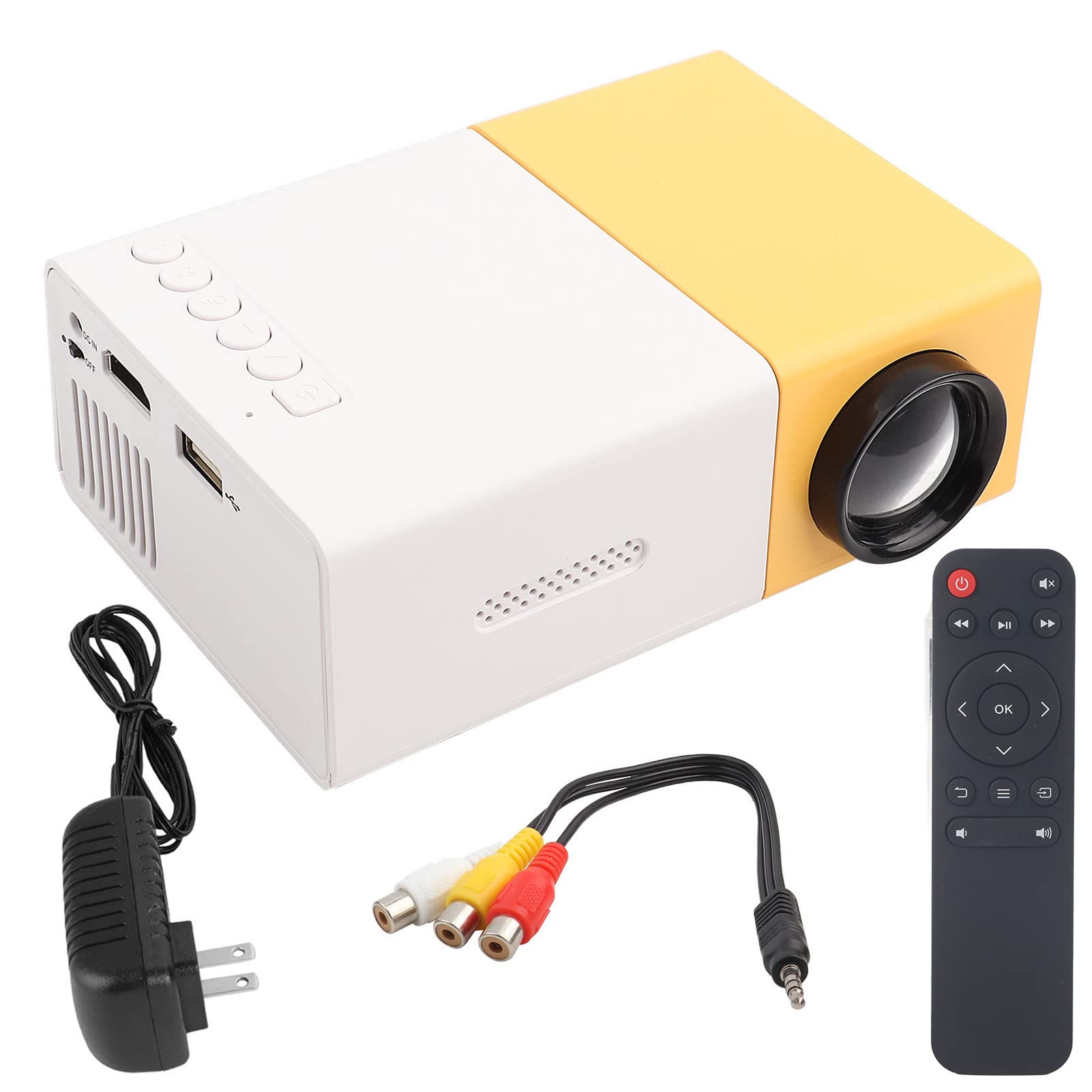Fosa portátil LED HD 1080P Video-Projector, Mini de películas Compatible con Pantalla 1080P y 60 '', lámpara LED de 30.000 Horas de Vida útil, para Reproductor Multimedia de Cine