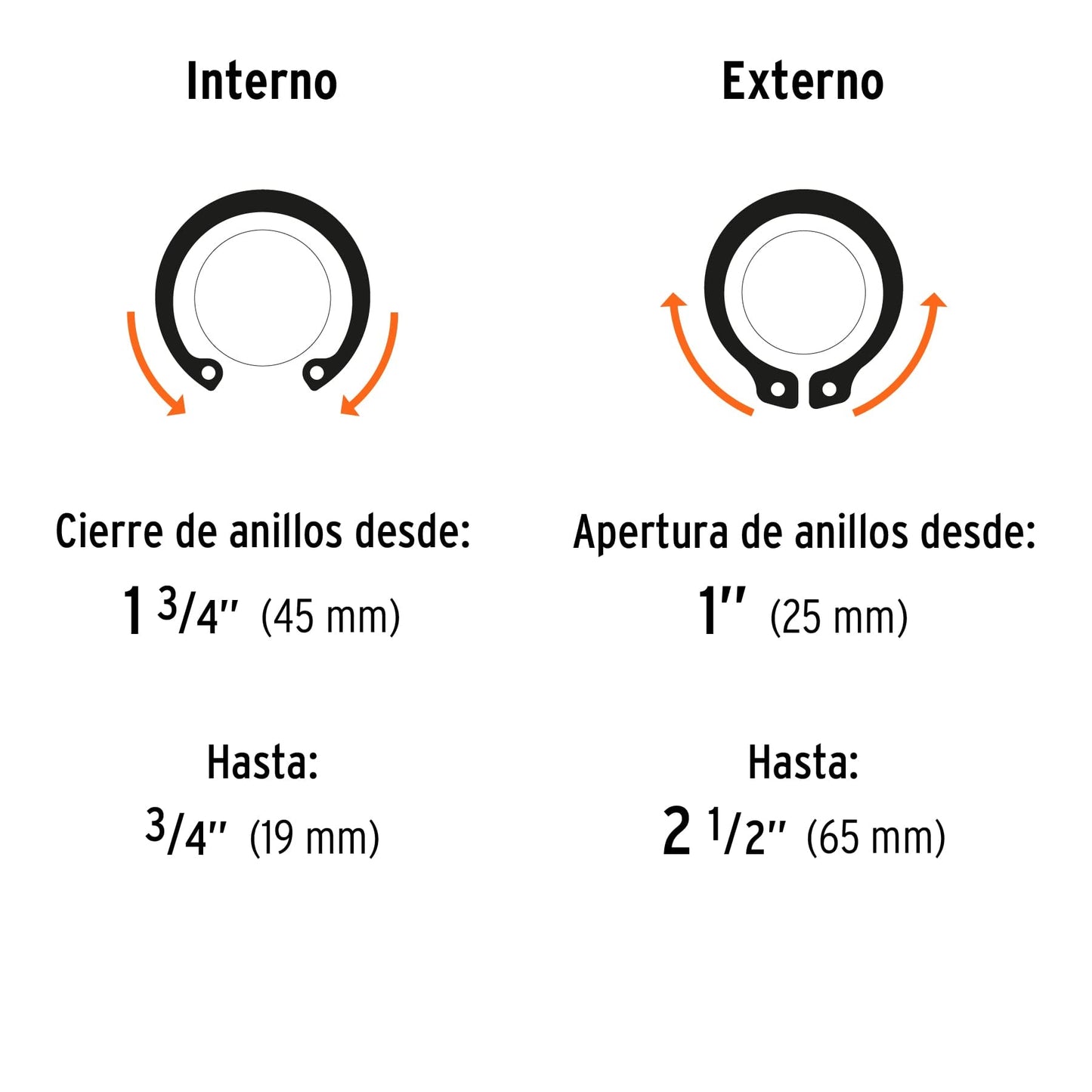 Truper PIAN-4, Pinza para anillos de retención 6" con 4 cabezas intercambiables