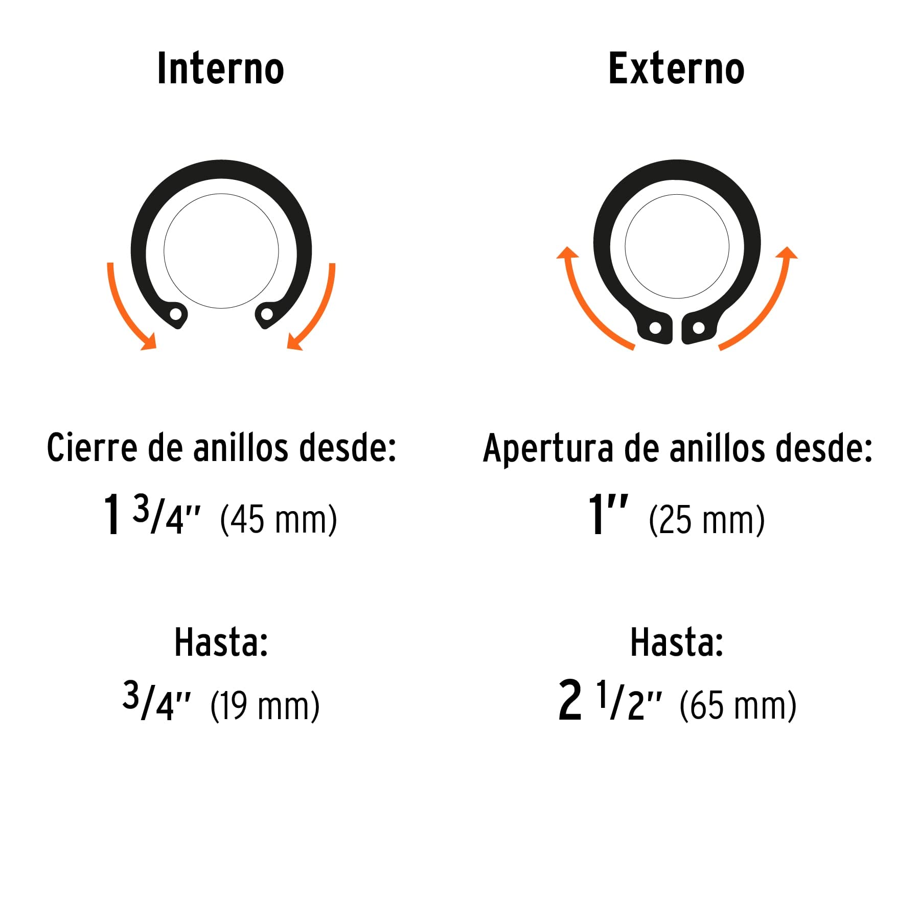 Truper PIAN-4, Pinza para anillos de retención 6" con 4 cabezas intercambiables