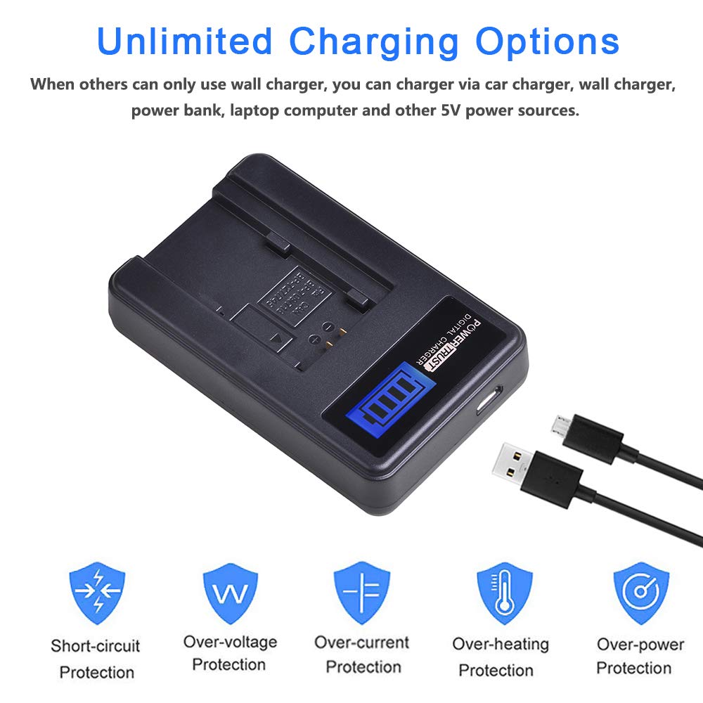 Batería y Cargador USB PowerTrust BP-718 para Canon HFR80 HFR800