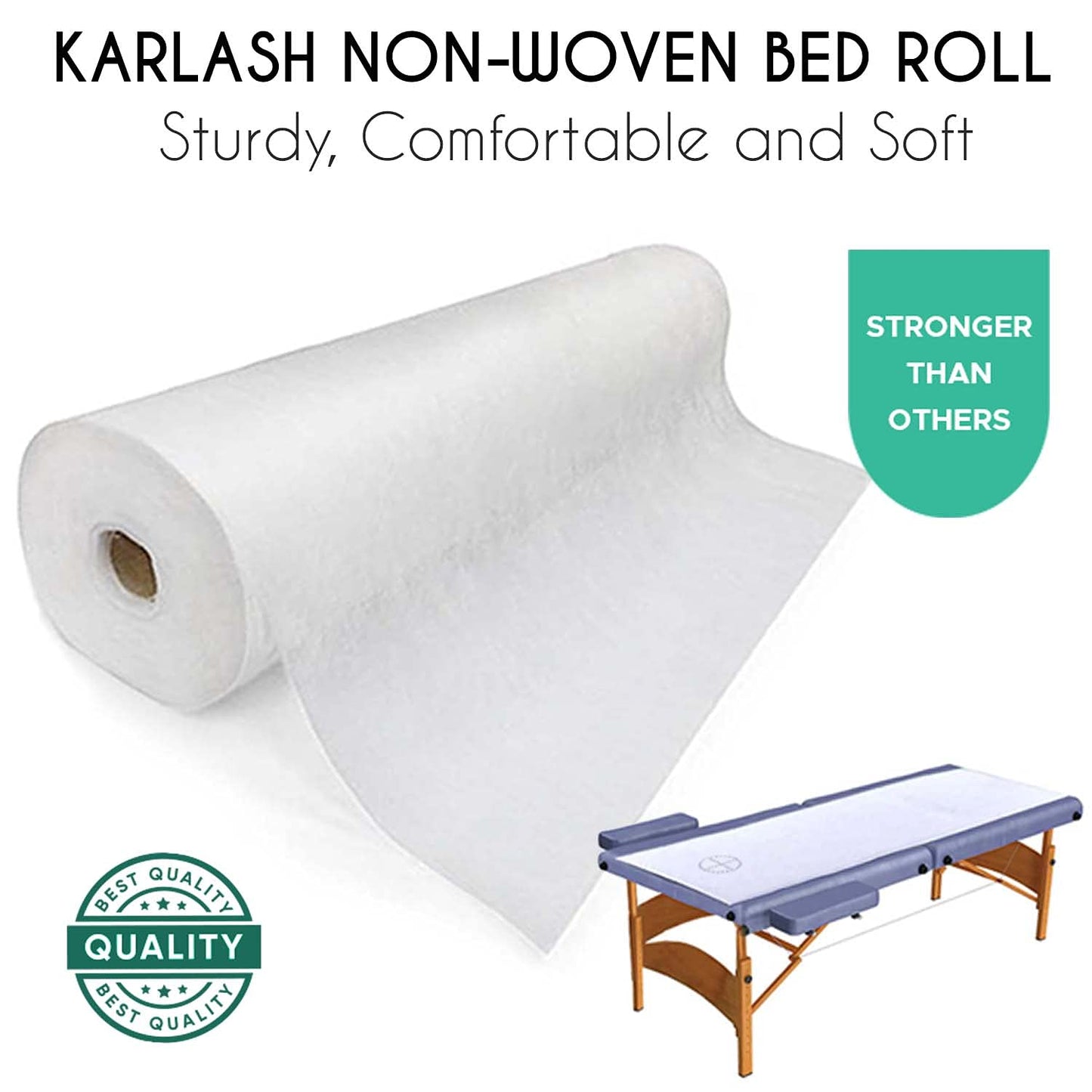 Sábana Desechable Karlash Blanca 30gsm para Camilla de Masaje (Paquete de 8)