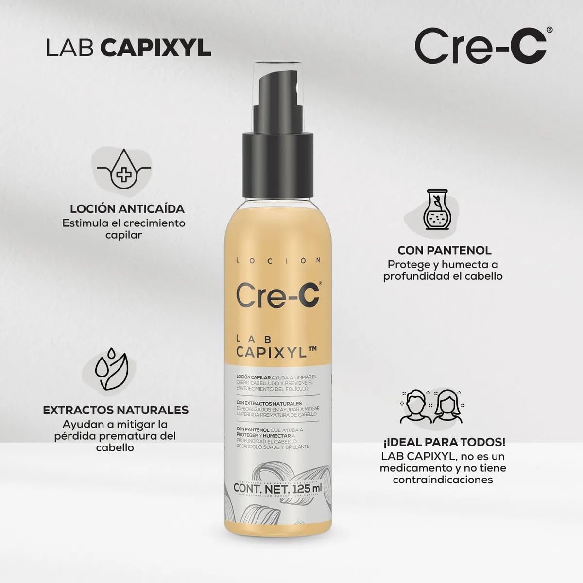 Loción Regeneradora Capilar Cre-C Lab Capixyl Con Extractos Naturales Anticaída Previene Envejecimiento