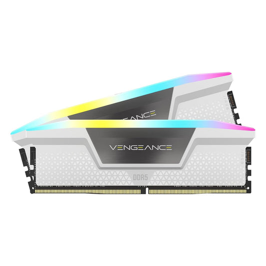 Corsair Vengeance RGB DDR5 RAM de 32 GB (2 x 16 GB) 6400 MHz CL36 Intel XMP iCUE Compatible con Memoria de computadora - Blanco (CMH32GX5M2B6400C36W)