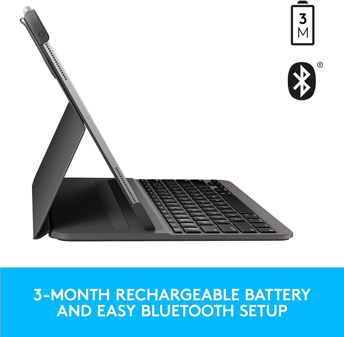 Funda con Teclado Bluetooth Retroiluminada Logitech Slim Folio PRO Grafito para iPad Pro de 11" Renovado