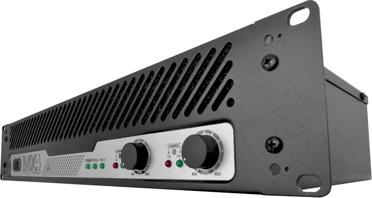 Backstage MX-4 Amplificador de potencia 400 W RMS 2 Canales Clase AB 2 Ohms Estable 410 W Bridge Ideal para Instalaciones Fijas