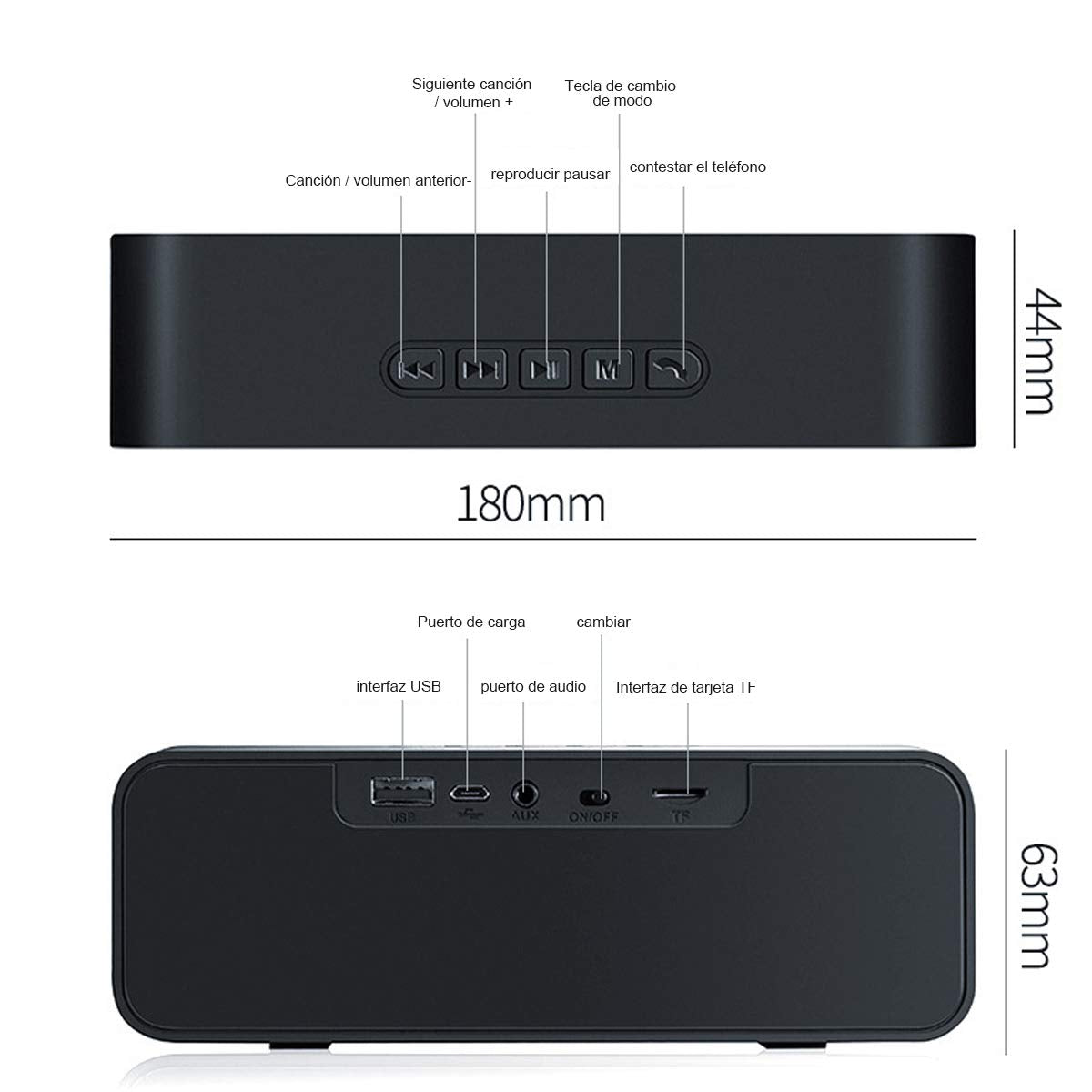 SEASKY - Bocina Bluetooth Portátil, Bluetooth 5.0 Altavoz Inalámbrico Impermeable con Sonido Estéreo HD, Bajos Profundos,Reproducción Manos Libres, 3.5mm AUX/Micro SD/TF/USB