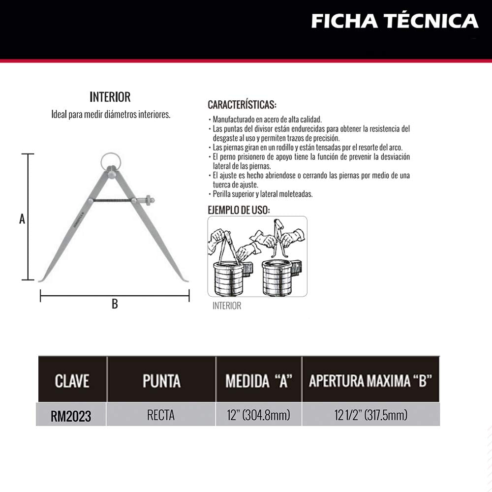 Compás Punta Recta 12", RM2023 DogoTuls