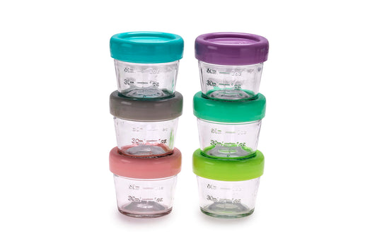 Frascos de vidrio para almacenar alimentos, paquete de 6 (4 oz) con tapas herméticas y a prueba de fugas, sin BPA y ecológicos, aptos para microondas, congelador y lavavajillas, recipientes para