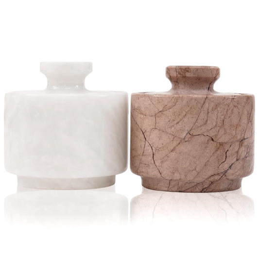 MARBLOUS KRAFTS - Bodega de sal de mármol con tapa de 3 pulgadas, color blanco y salero Marinara, recipientes para condimentos, almacenamiento de cocina, decoración del hogar