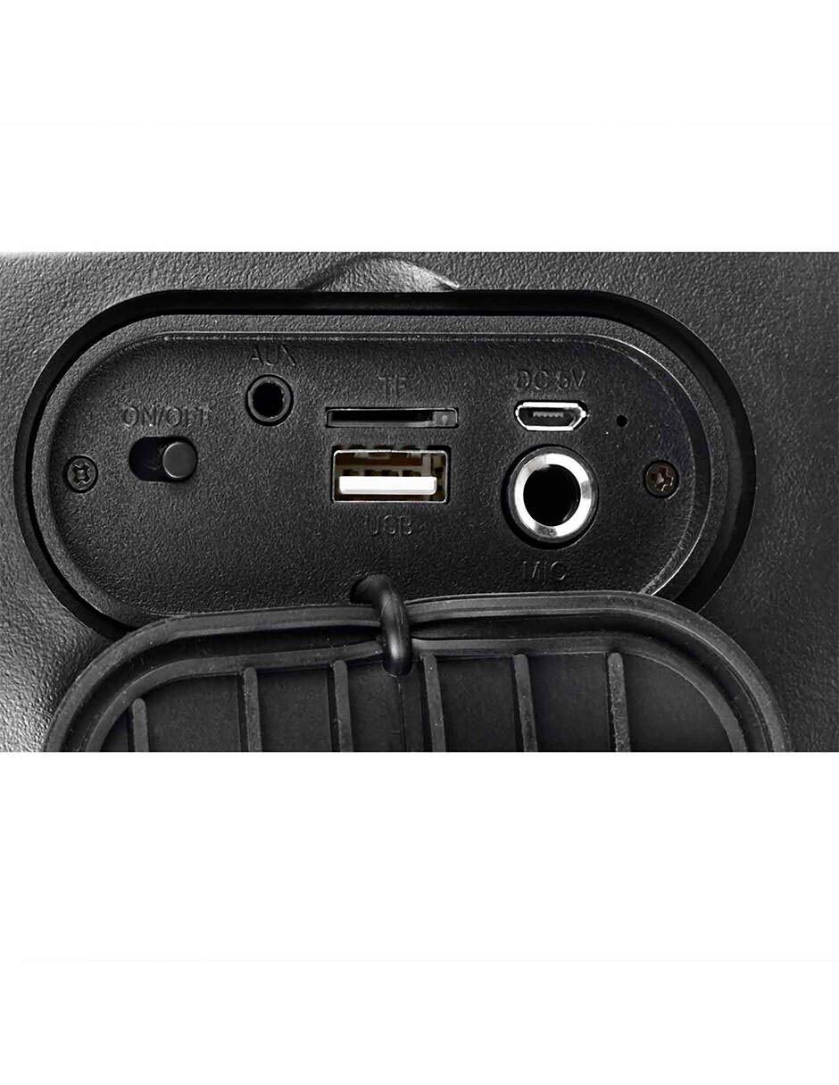 Bocina Kaiser Bluetooth Recargable de 4 Pulgadas, Potencia de10 W RMS KSR-Link con Luz RGB Auxiliar, USB, Micro SD KSW-5004
