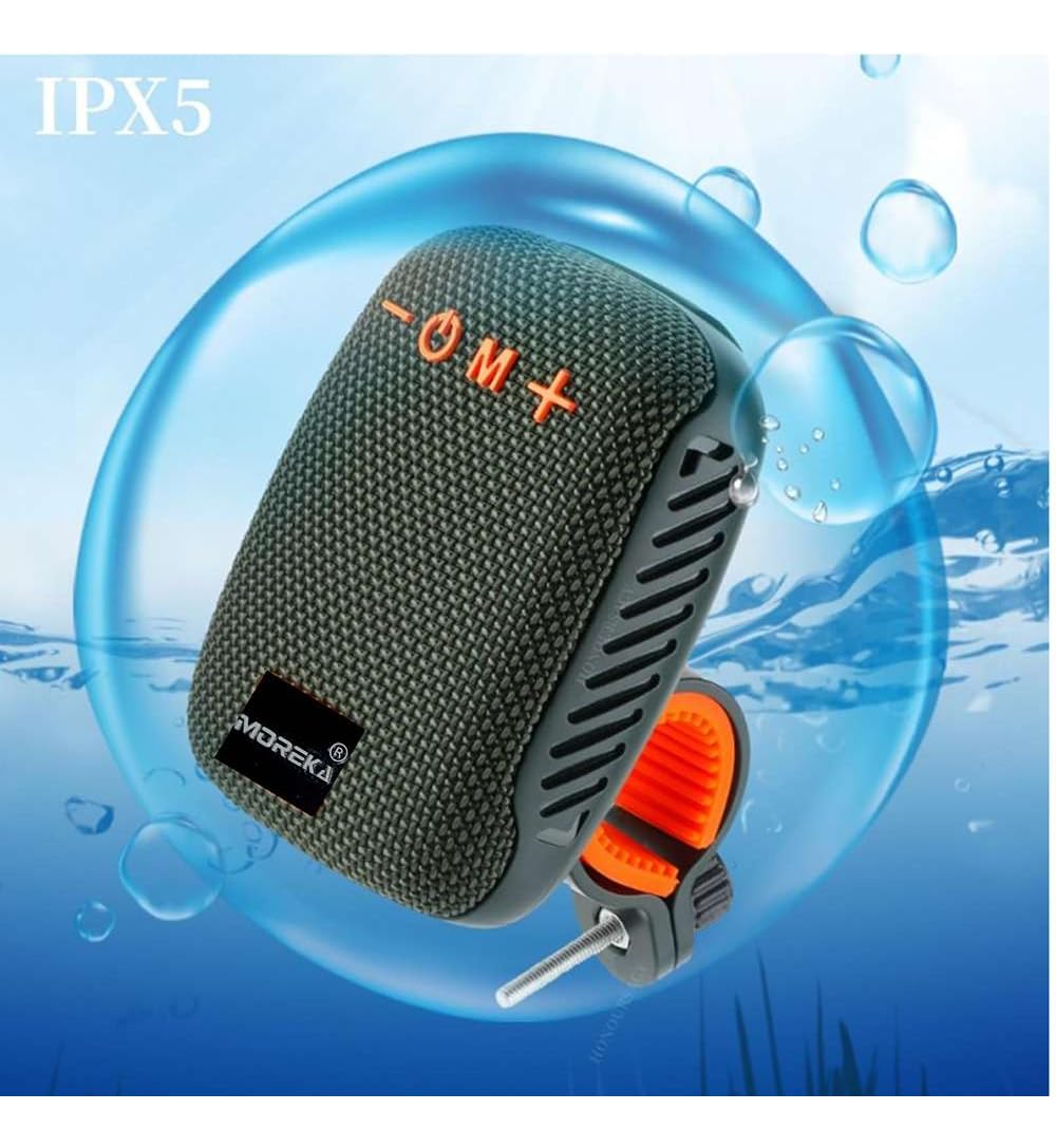 Bocina Bluetooth MOREKA Verde 405 TF Card Radio FM Resistente al Agua 8W para Moto