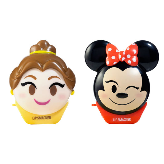 Lip Smacker Disney Emoji Lip Balm Duo- Belle & Minnie Last Rose Petal/Strawberry Le-Bow-nade