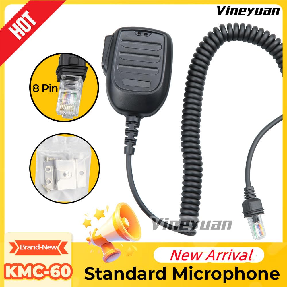 KMC-60 Micrófono estándar para Kenwood NX-740 NX-840 TK-7302 TKD-740 NX-3720 NX-5700 NX-5800 TK-7360 TK-8360 TKD-740 TKD-840 Radios móviles