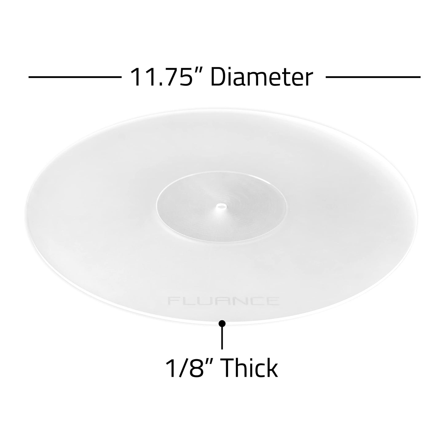 Fluance - Alfombrilla acrílica para platos giratorios, reduce las vibraciones para mejorar la claridad del sonido para reproducción de discos de vinilo, antiestático, mecanizado de precisión, compatible con reproductores de discos de 12 pulgadas (PM50)